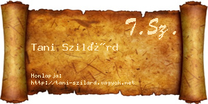 Tani Szilárd névjegykártya